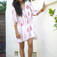 Dolma Raya Block Printed Mini Dress