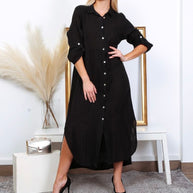 LÉA & LUC Full Button-Down Collared Dress