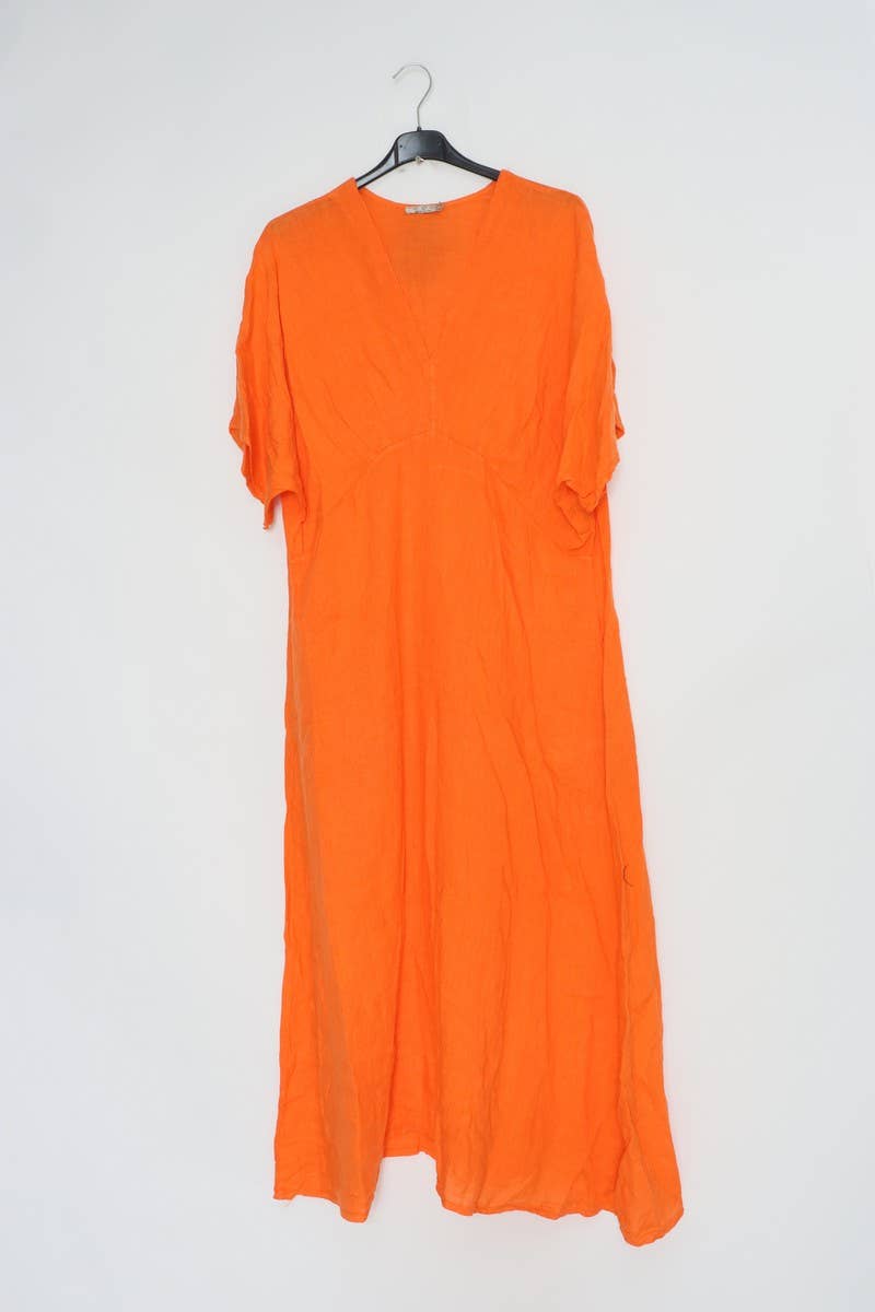 LÉA & LUC Flowing V-Neck Linen Maxi Dress