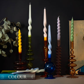 MÆGEN Spiral Taper Candles in Yellow (3 Pack)