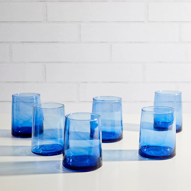 Verve Culture Moroccan Cone Glassware in Blue