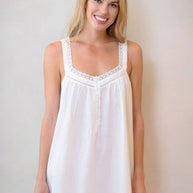 Hazel White Cotton Nightgown