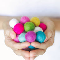 Hello Maypole Wood Slingshot and Felt Balls