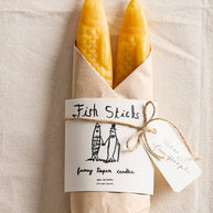 Tinned Candle Handmade Fancy Beeswax Fish Shaped Taper Candles