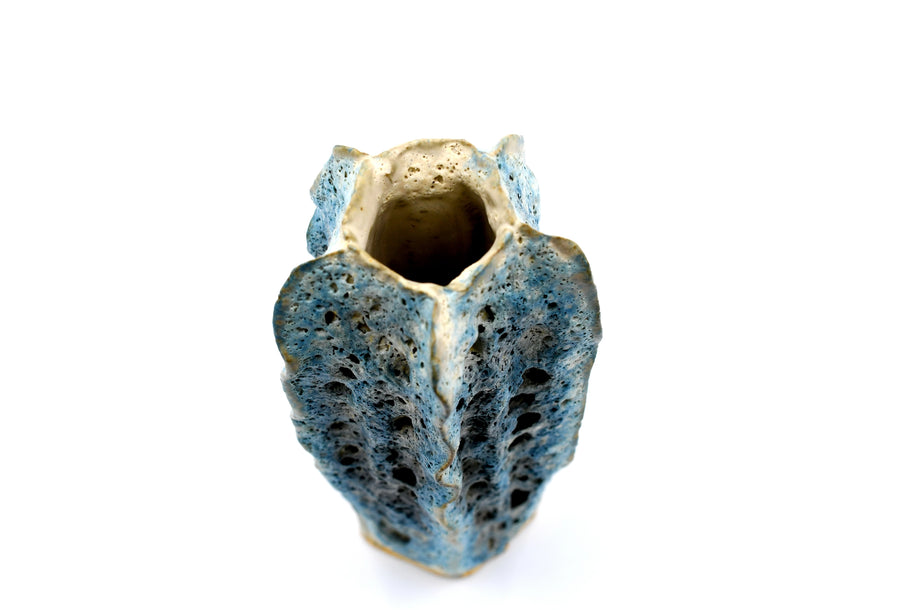 Luffa Tall Vase- Sea Blue