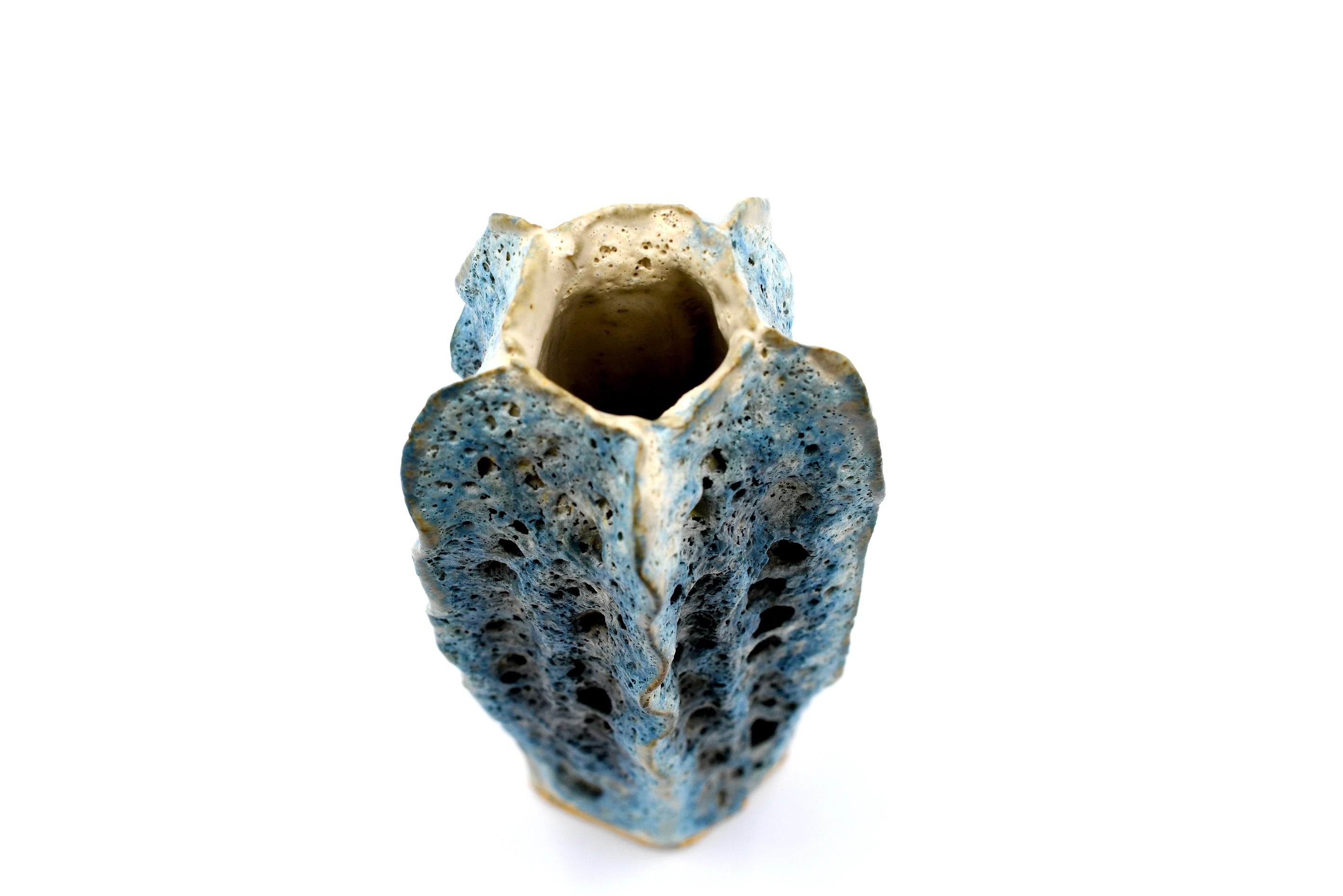 Luffa Tall Vase- Sea Blue
