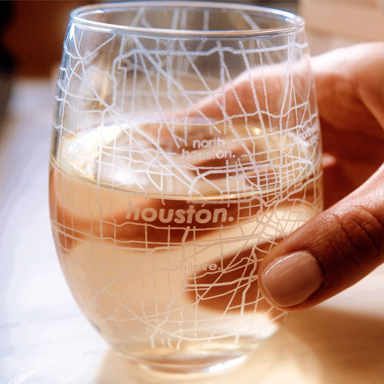 Well Told Richmond, VA City Map Stemless Wine Glass