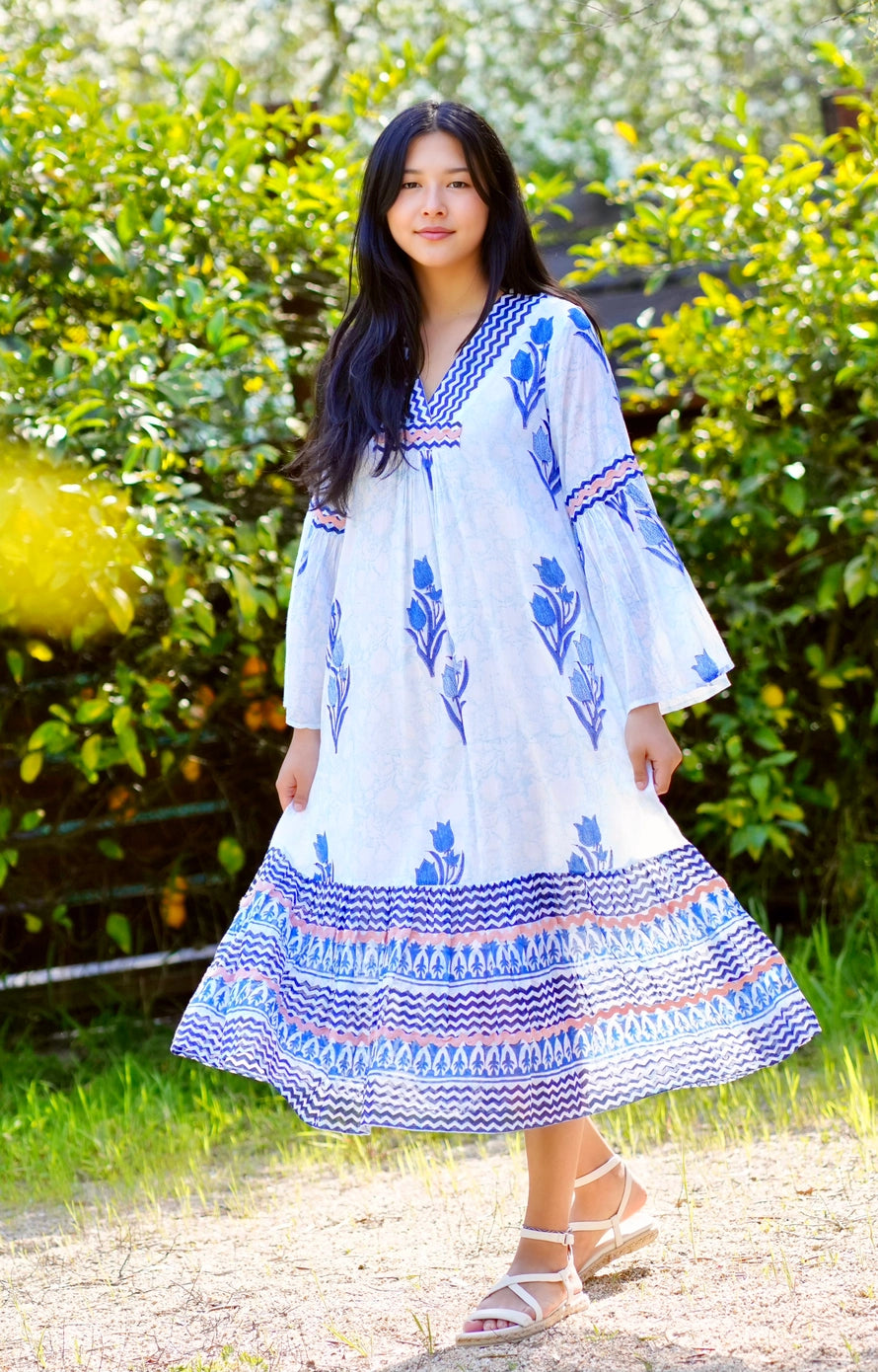 Dolma Frances Hand Block Printed Dress