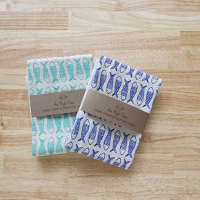 The High Fiber Handprinted Fish Kitchen Towel