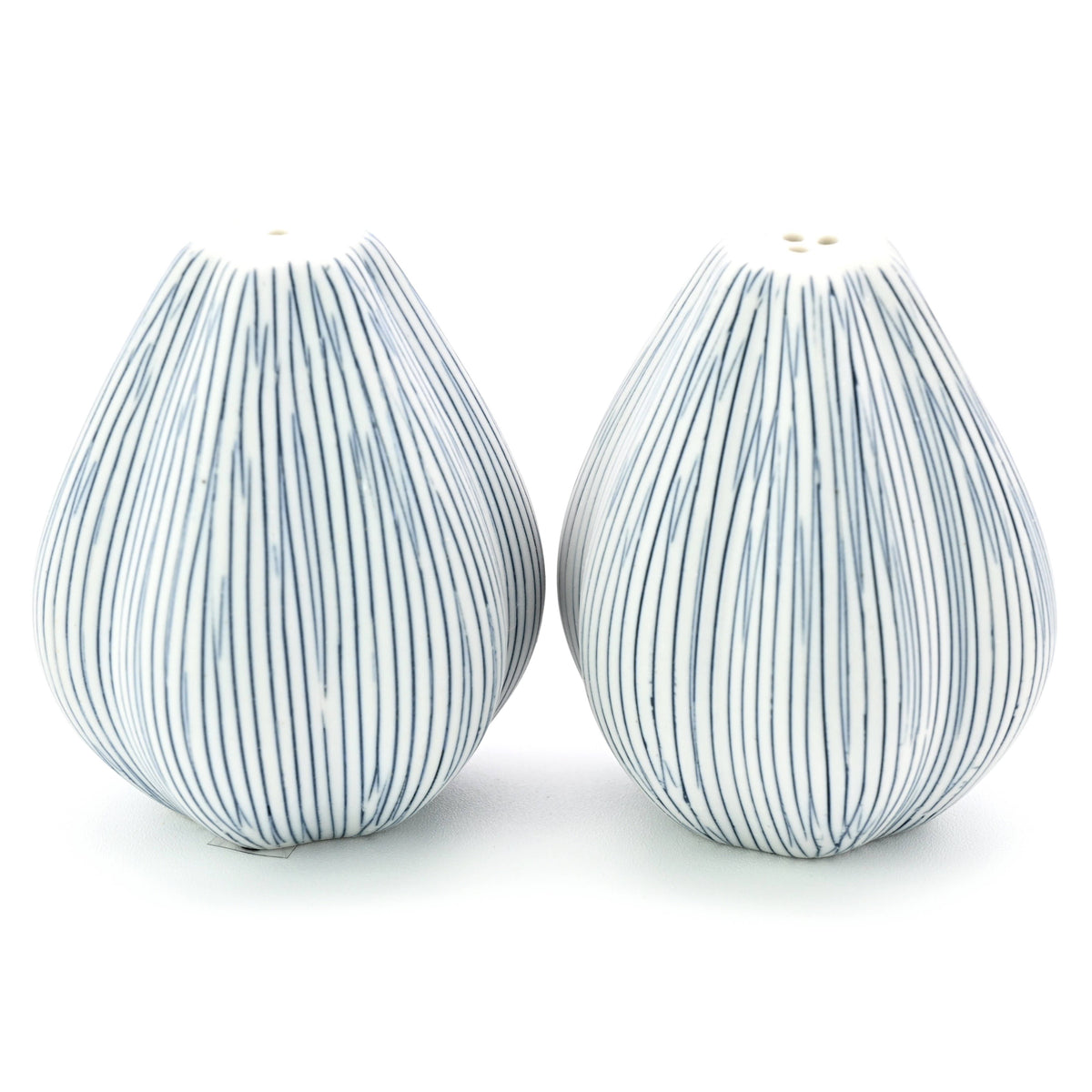 Art Floral Trading Champa Striped Porcelain Salt and Pepper Shaker Set