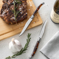 Laguiole Connoisseur 4-Piece Tortoise Steak Knife Set