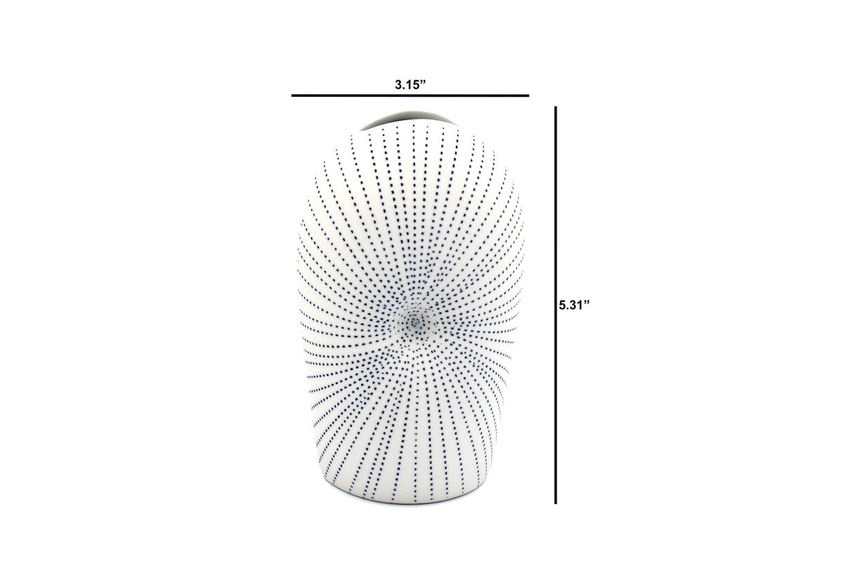 AFT Blue Dotted Diva Tall Mini S-Handcrafted Porcelain Bud Vase