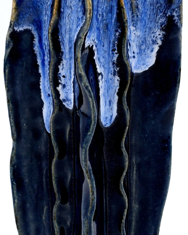 Luffa Tall Vase - Blue Effect