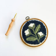 The Urban Acres Blue Floral Punch Needle Kit
