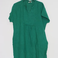 LÈA & LUC Short Linen Dress with Ruffled Collar