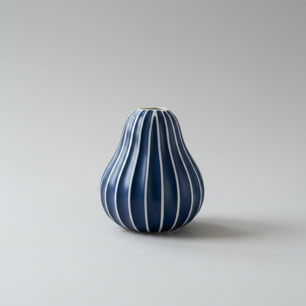 AFT Blue Gugu Pear Small Porcelain Bud Vase