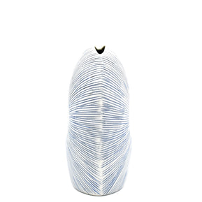 AFT Blue Striped Diva Tall Mini S-Handcrafted Porcelain Bud Vase