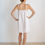 Jenn White Cotton Nightgown, Lace