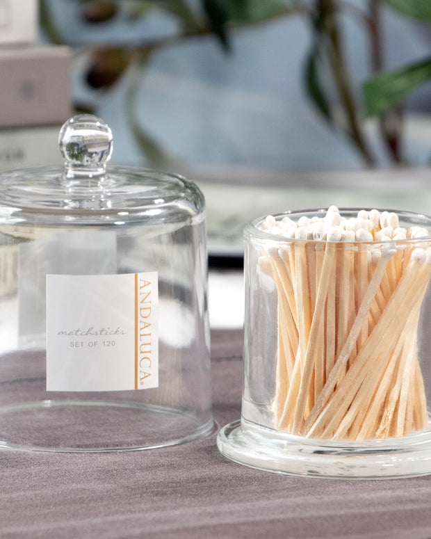 Glass Jar with Lid & 120 Wooden Matches