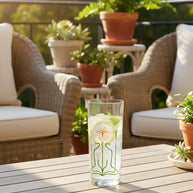 White Iris Collins Glass
