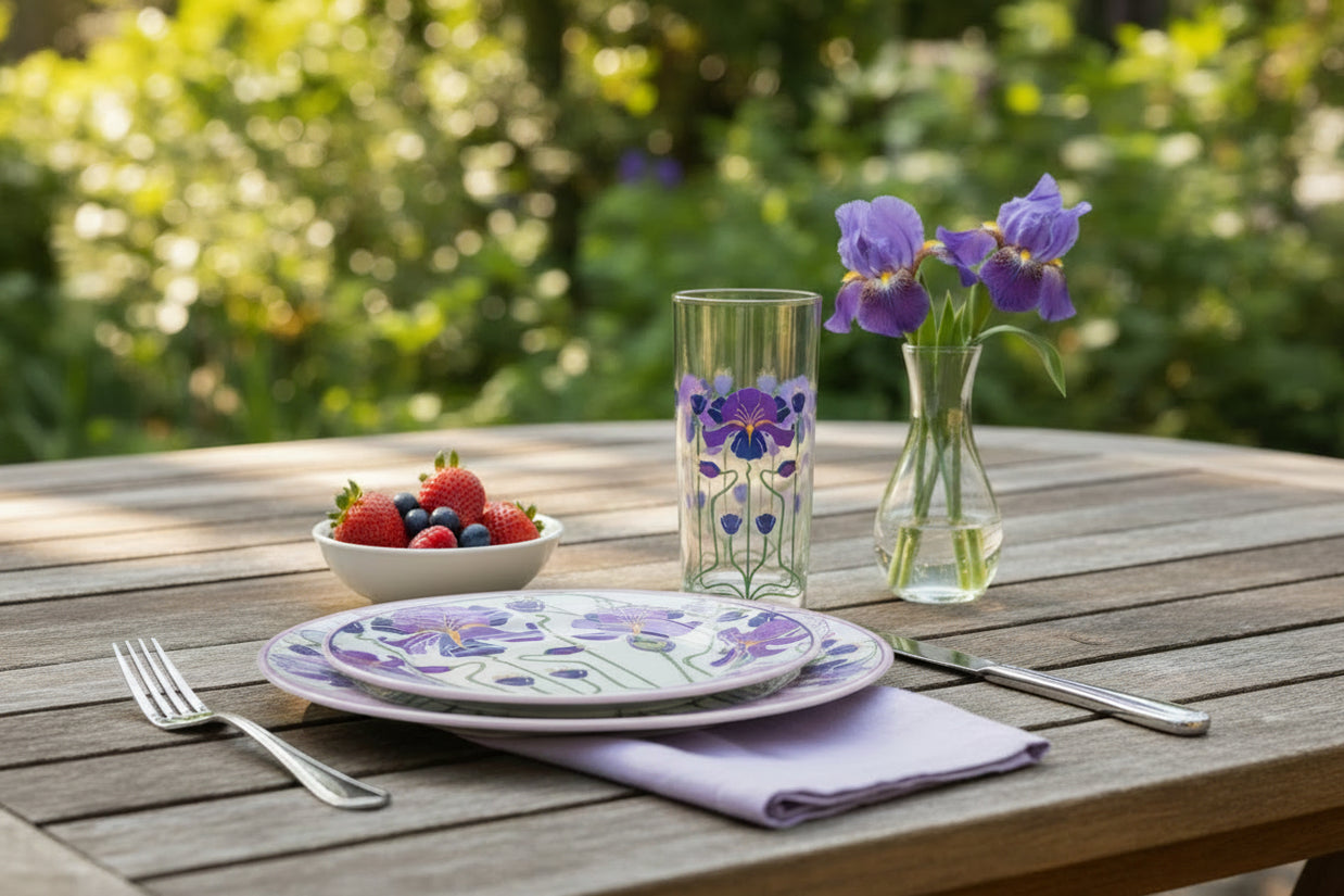 Purple Iris Collins Glass