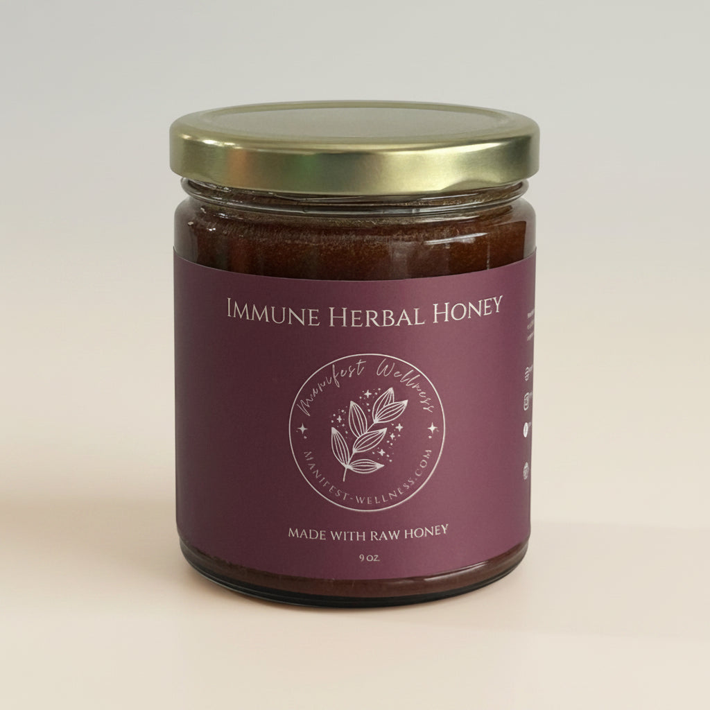 Immune Support Herbal Honey with Elderberry and Spices 9 oz.