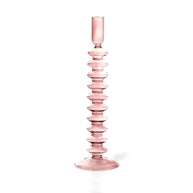 MÆGEN Coloured Glass Taper Candle Holder in Rose Quartz