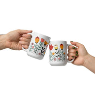 Floral White Glossy Mug #2