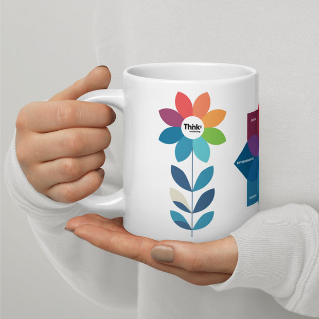 Thnk: Floral White Glossy Mug