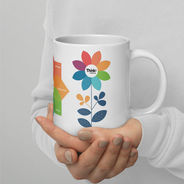 Thnk: Floral White Glossy Mug