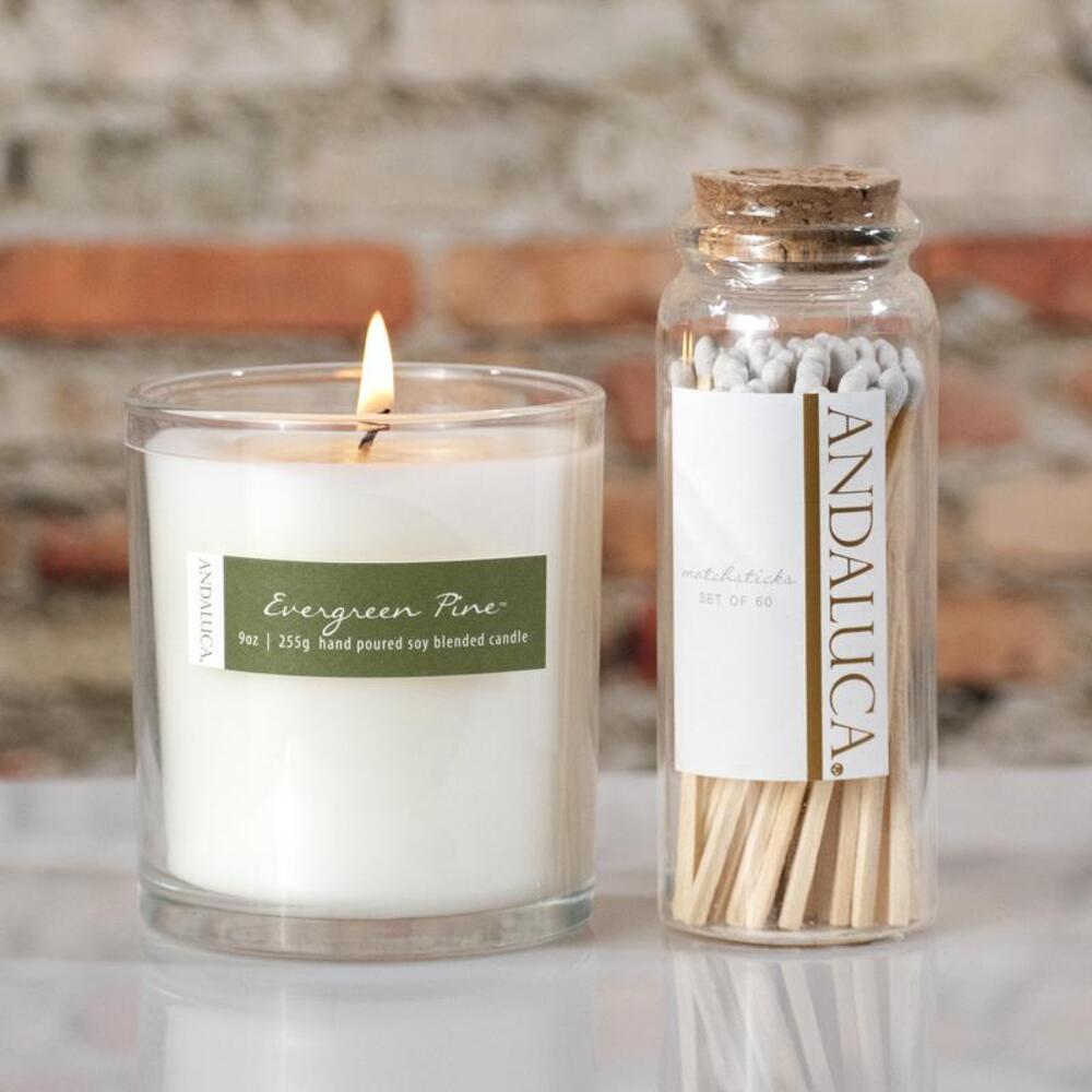 Andaluca Glass Jar of 60 Wooden Matches