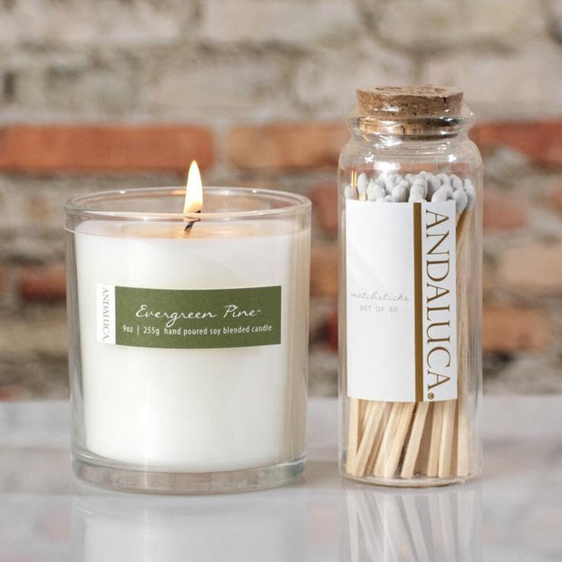 Andaluca Glass Jar of 60 Wooden Matches