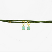 Schmuckoo Berlin Circle Post Earring Gold Silver 925 - Amazonite